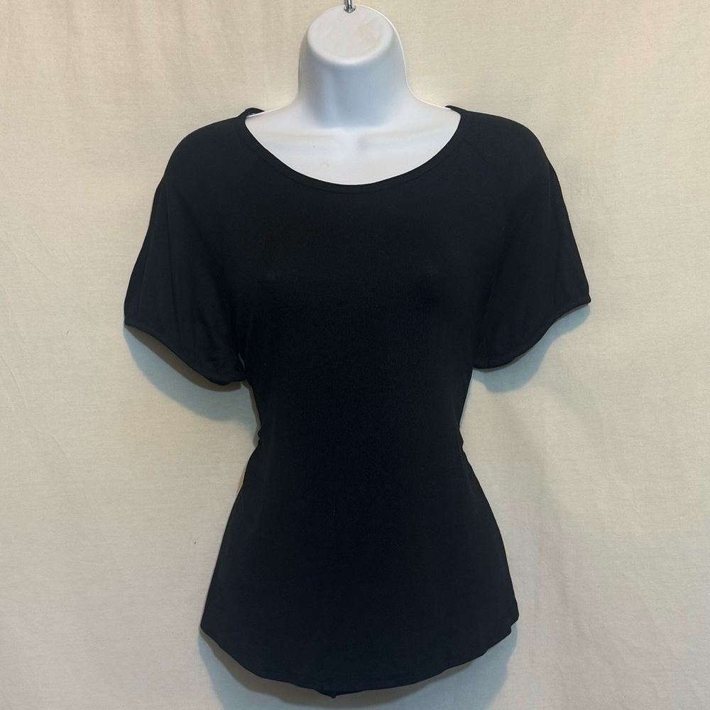 D-180 Muk Luks Black Short‎ Sleeve Pullover Sleepwear Pajama Top Size M